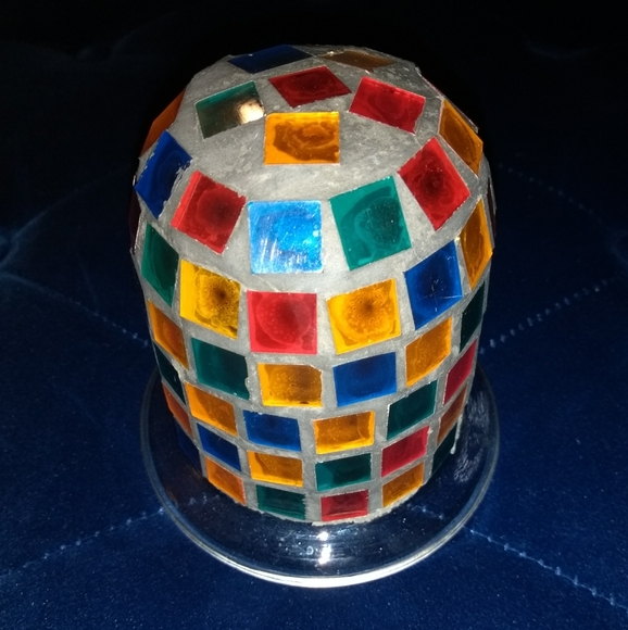 Vintage Multi-Color Mosaic Candle Holder - Picture 9 of 14